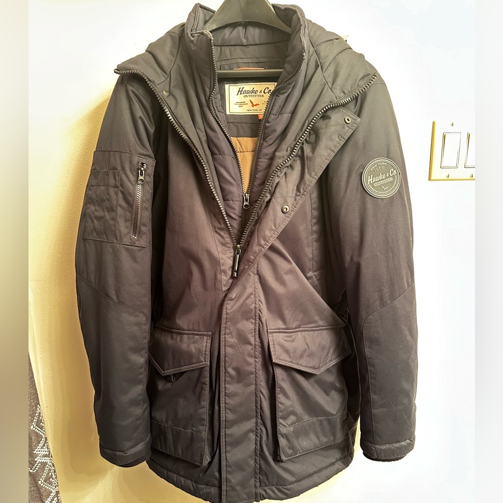 Like New Men’s Hawke & Co. Black Insulated Winter Jacket